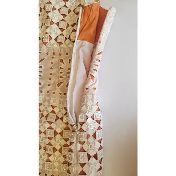 Per Se Carlisle 100% Silk Dress. intricate cut-out pattern embellishments SZ 2 - Picture 10 of 13